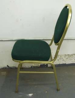Lot 10 Shelby Williams Green Banquet Chair Restaurant Gold Padded Seat 