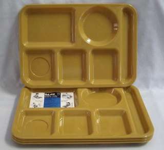 Lot of 4 Vintage SiLite Plastic Trays 614 Gold Color  