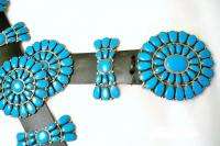 Navajo J Williams Sterling Silver Turquoise Concho Belt  