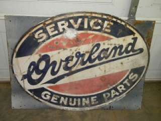 Old Willys Jeep Overland Service Auto Dealer Gas Motor Oil Porcelain 