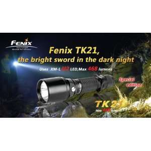 Fenix TK21 CREE XM L U2 468 Lumen Flashlight Battery bundle (6 CR123A 