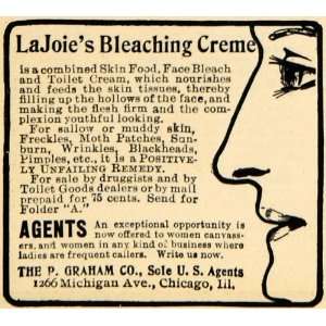  1902 Ad LaJoies Bleaching Cream Graham Hygiene Facial 