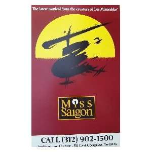 MISS SAIGON (ORIGINAL CHICAGO TOURING THEATRE WINDOW CARD)  