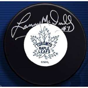  Lanny McDonald Signed Maple Leafs Hockey Puck Everything 