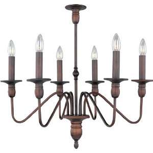  Towne 6 Light Chandelier H25.5 W24.5