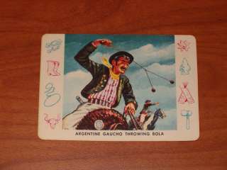 1958 Leaf Cardo #C6 Argentine Gaucho Trading Card  