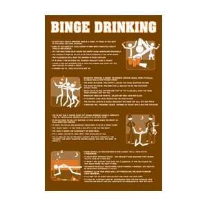   BINGE DRINKING POSTER 24 X 36 COLLEGE FUNNY X BEER DUP