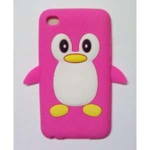  Hot Pink Penguin Silicone Soft Case Cover for IPOD TOUCH 4 