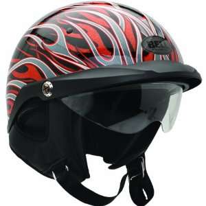  Bell Flames Pit Boss Harley Motorcycle Helmet   Black/Red 