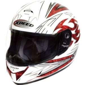  Xpeed Torture XP507 On Road Motorcycle Helmet   White/Red 
