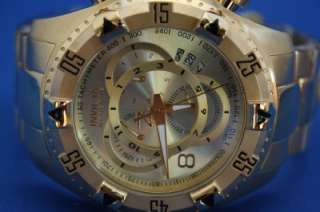 Mens Invicta 6471 Reserve Excursion Touring 18kt Gold Plated Watch New 