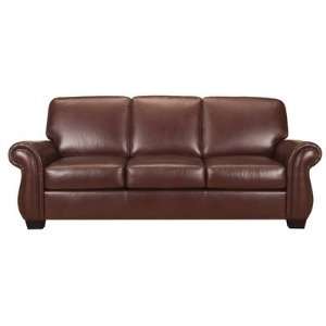  World Class Furniture 4003 Maine Leather Sofa in Chili 