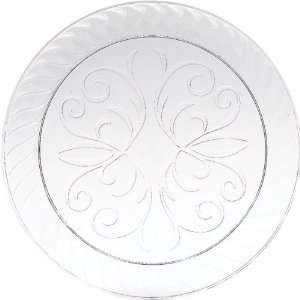  Plastic Fluted Plates 9 10/Pkg Clear