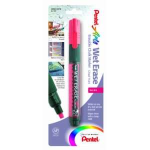  Pentel Arts Wet Erase Chalk Marker, Chisel Tip, Red Ink, 1 