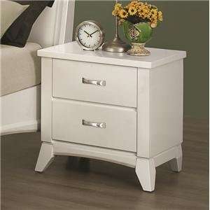  Eleanor 2 Drawer Bedside Table in White by Coaster 