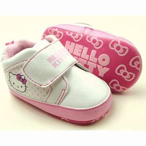   New Baby Girls White Pink Kitty Walking Shoes 12 18 Month 931  