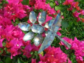 TWO HANDCRAFTED METAL DRAGONFLY & FLOWER YARD ART  WELDED FROM EATING 