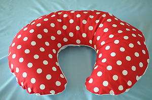 Nursing Pillow Cover Red White Polka Dots Fits Boppy  