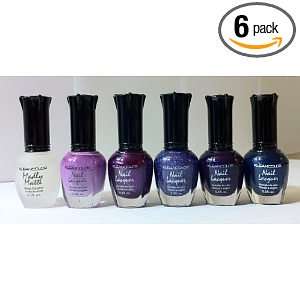  Kleancolor Nail Lacquers 6 Colors   Set 4 (Purple Night 