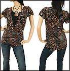 new topia coco brown layered faux wrap blouse top 1x