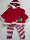 NWOT Baby Girl BabyWorks MERRY CHRISTMAS 2 Piece Velour Shirt LEGGINGS 