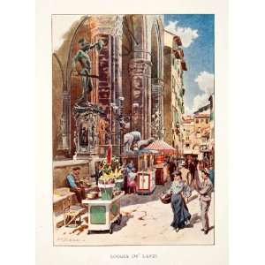  1907 Color Print Loggia De Lanzi Florence Italy William 
