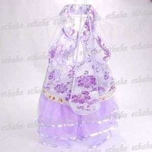 Girls Mini Backless Prom Dress Skirt Purse Purple 6C62  