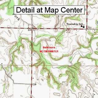   Topographic Quadrangle Map   Bellmore, Indiana (Folded/Waterproof
