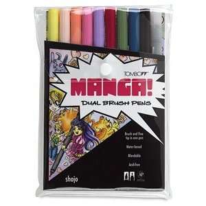  Tombow Dual Brush Pen Sets   Set of 10 Manga Shojo Colors 