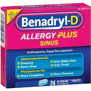  Benadryl   D Allergy & Sinus Ultratab Tablets Health 