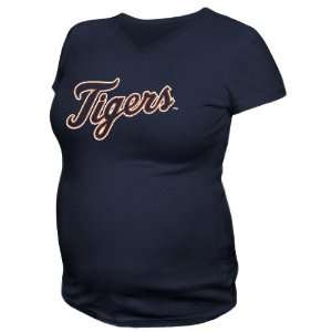   Tigers Ladies Navy Blue Moms Maternity T shirt