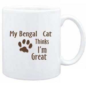  Mug White  MY BengalÂ  THINKS IM GREAT  Cats Sports 