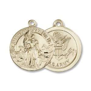 St. Joan Of Arc / Army Military Gold Filled St. Joan of Arc Pendant 