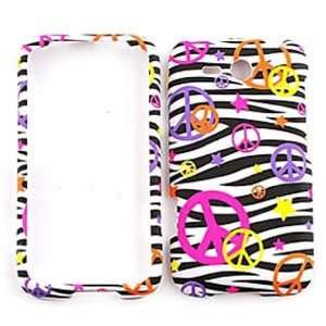  HTC Freestyle Colorful Peace Signs on Black Zebra Print 