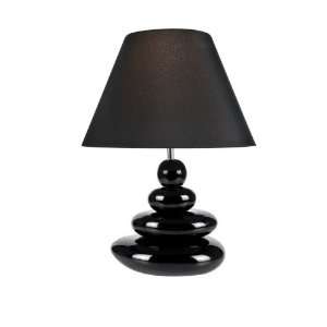  Tiya Family 15 Black Ceramic Table Lamp with Fabric Shade 