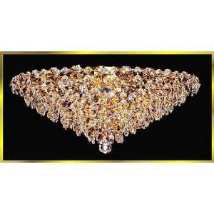 Small Crystal Chandelier, 4600 FM 22, 9 lights, 24Kt Gold, 22 wide X 