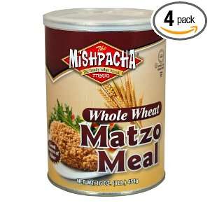 MISHPACHA Whole Wheat Matzo Meal, 16 Ounce Boxes (Pack of 4)  