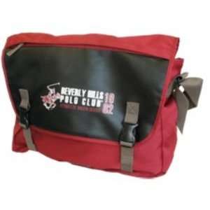  Beverly Hills Polo Club Timekeeper Messenger Bag   Red 