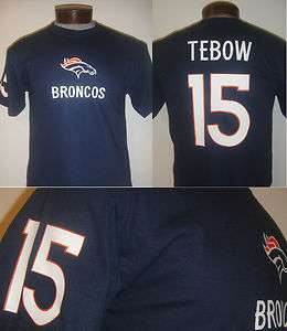 Tim Tebow #15 Denver Broncos Player T Shirt Jersey NFL Florida Gators 