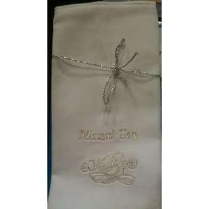 Amazing Jewish Wedding White Velvet Bag with Silver Mazal 