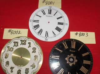 Alumium Clock Dial Selection,8 inch Dia. NOS Parts Choice of 3  