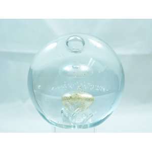  Murano Design Mouth Blown Glass Art Clear Line Bubble 