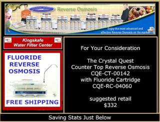 CRYSTAL QUEST REVERSE OSMOSIS / FLUORIDE WATER FILTER  