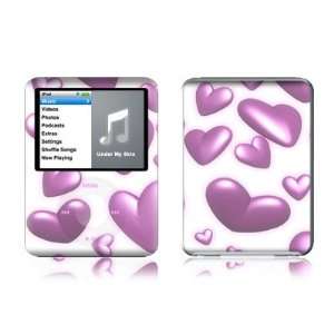 Pink Hearts Design Protective Decal Skin Sticker for Apple iPod nano 