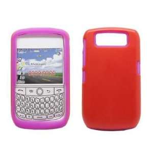  Premium Two tone Hot Pink Gel Skin and Solid Red Back Cell 