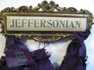   Medal & Ribbon. Jeffersonian. Saratoga County, New York.  