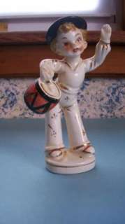 Vintage Porcelain Boy With Drum Figurine  