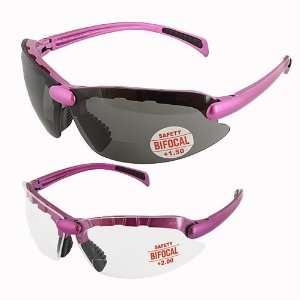  2 PAIRS   C2 Cougar Style PINK Bifocal Safety Glasses 