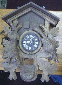 Large REGULA carved wood musical cuckoo clock deer head 3 weight 