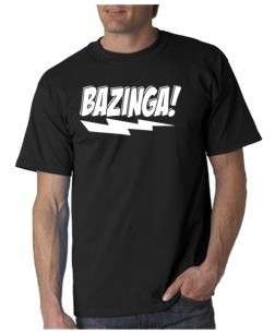 Bazinga T shirt Big Bang Theory TV 5 Colors S 3XL  